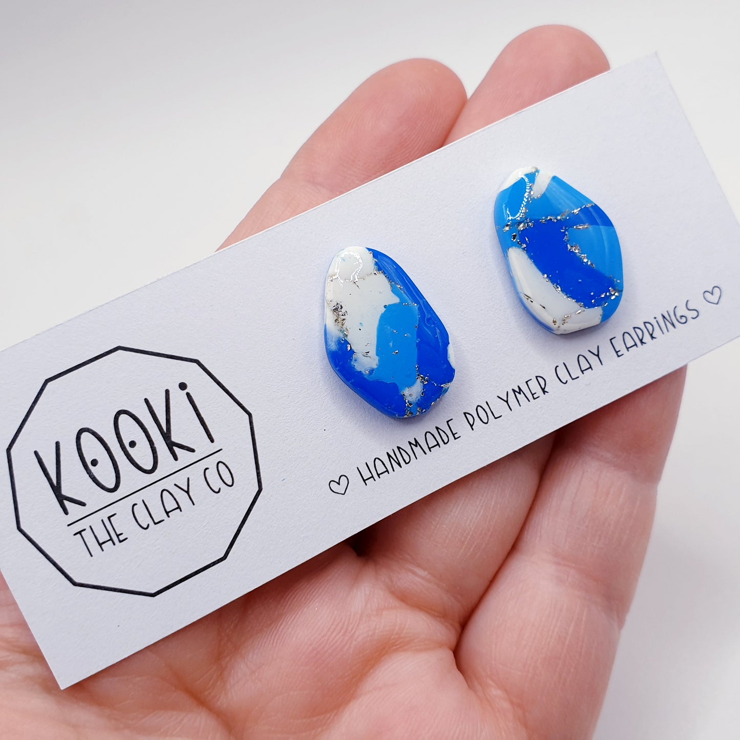 Blue Marble Pebble Studs