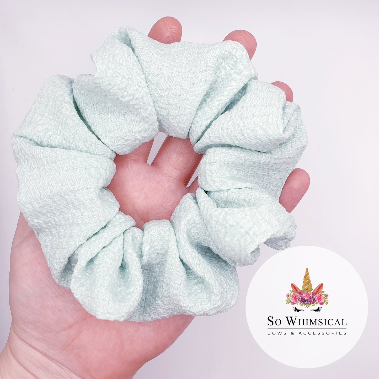 Bubble Fabric Scrunchie Misty Mint