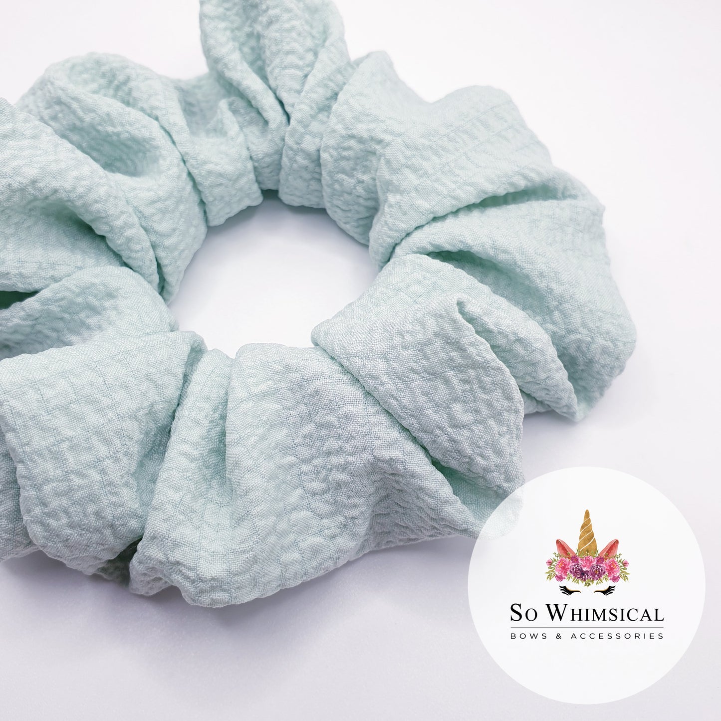 Bubble Fabric Scrunchie Misty Mint