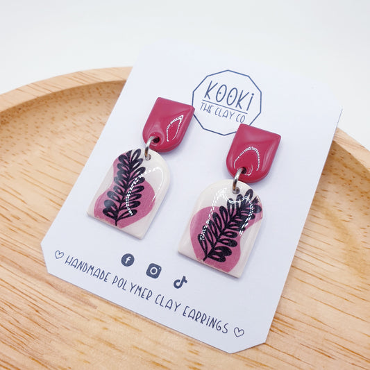 Burgundy & Black Leaf Dangles