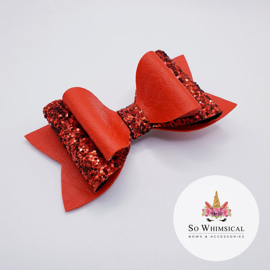 Classic Red & Glitter Bow