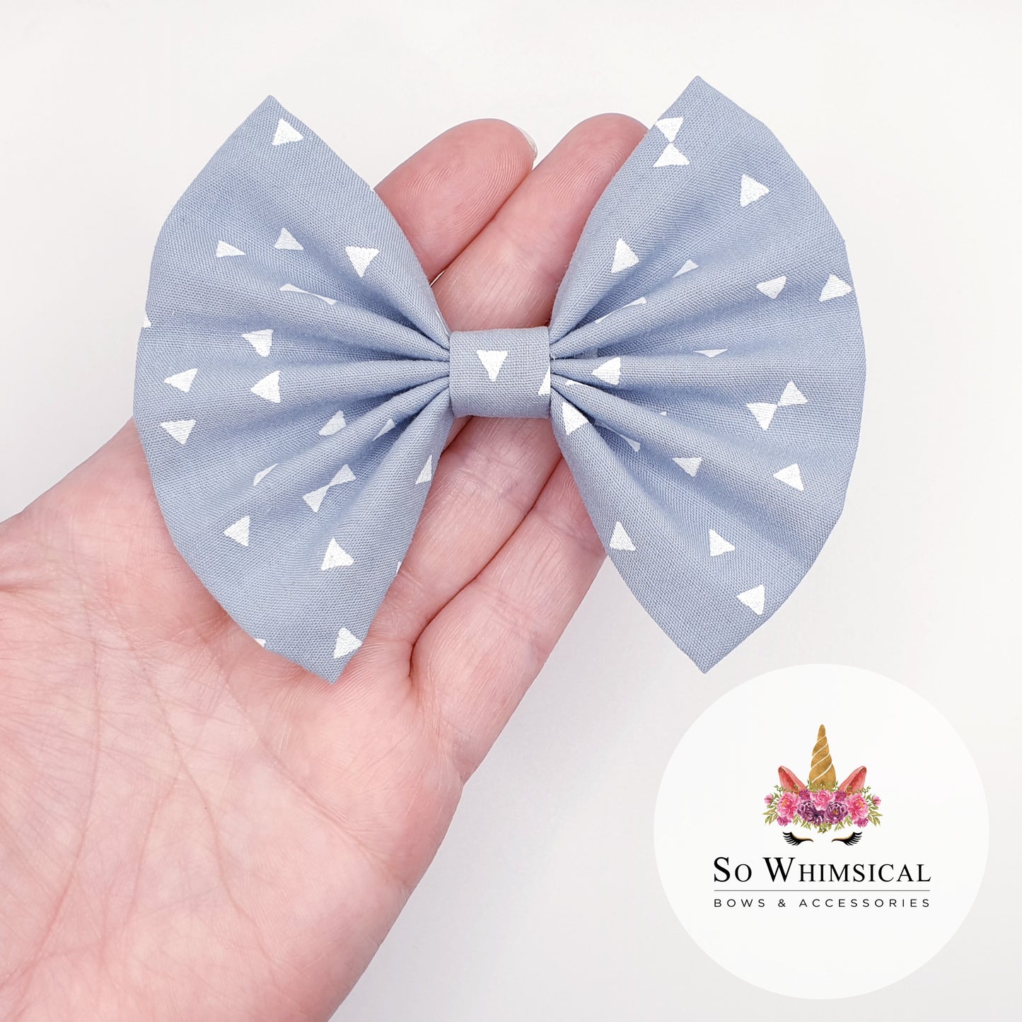 Dove Grey Butterfly Bow (Size Options)