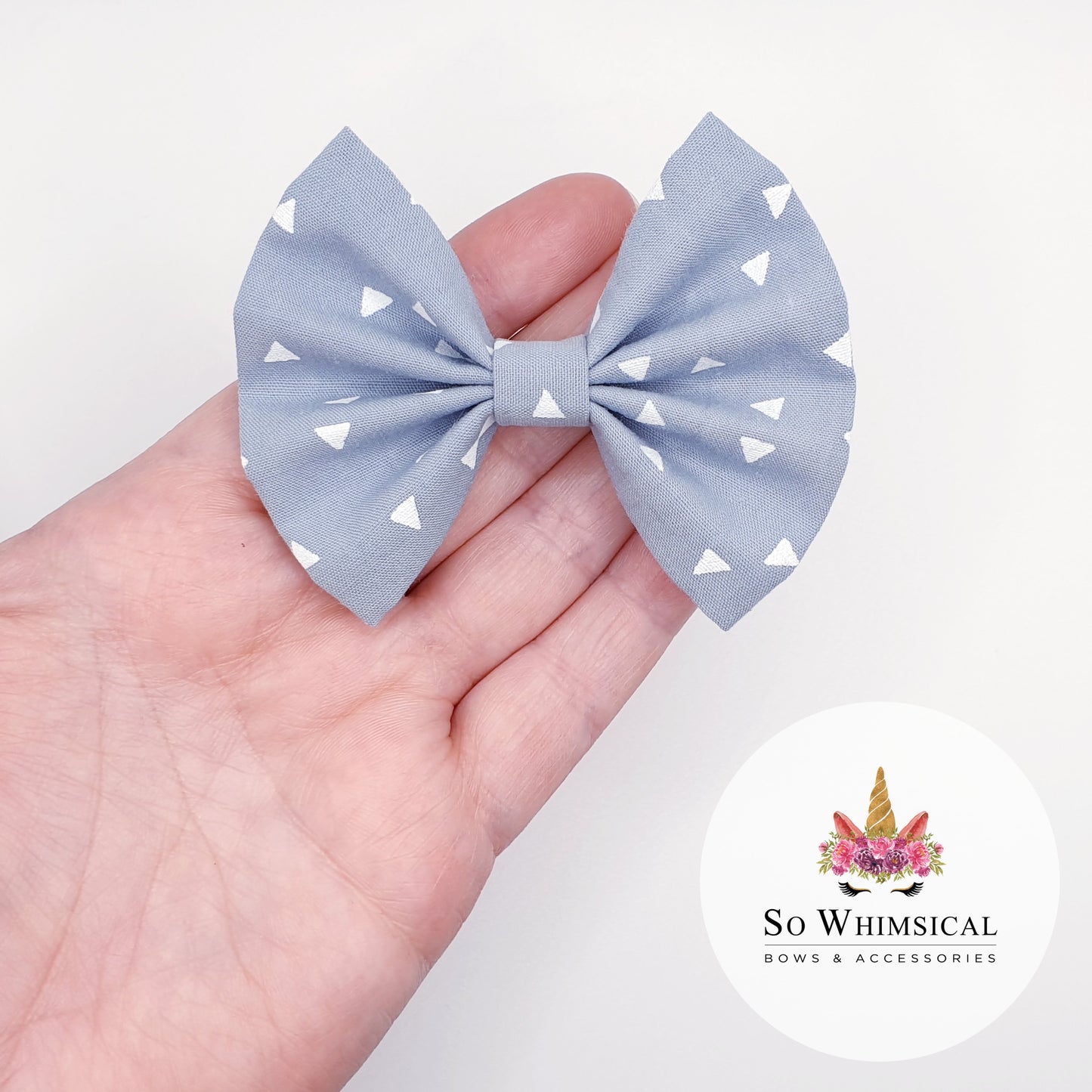 Dove Grey Butterfly Bow (Size Options)