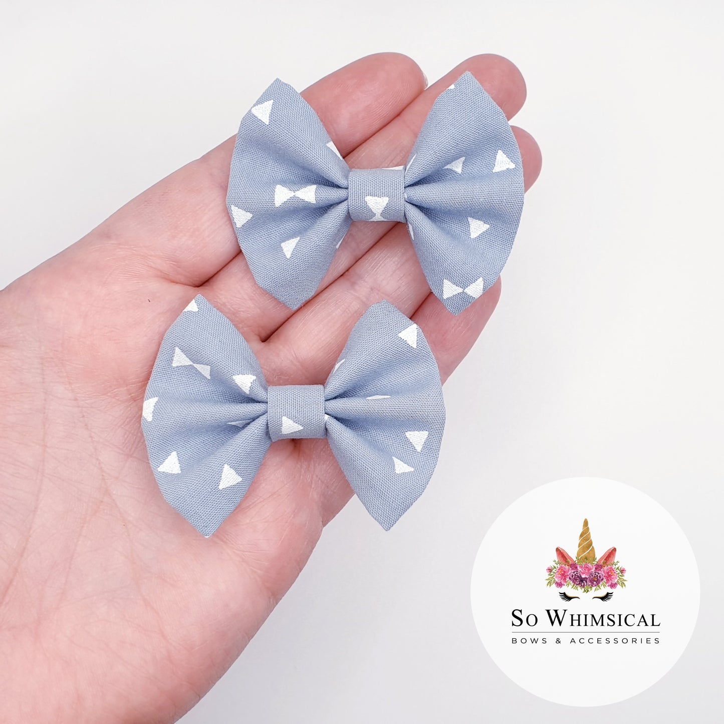 Dove Grey Butterfly Bow (Size Options)