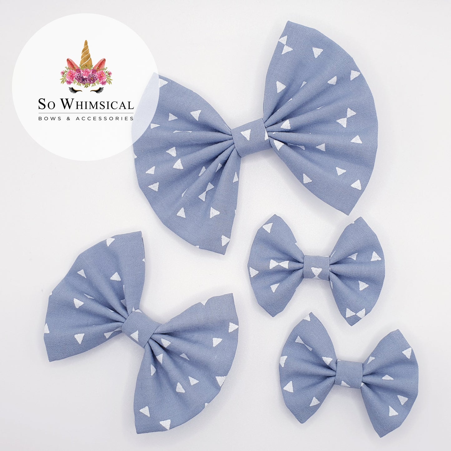 Dove Grey Butterfly Bow (Size Options)