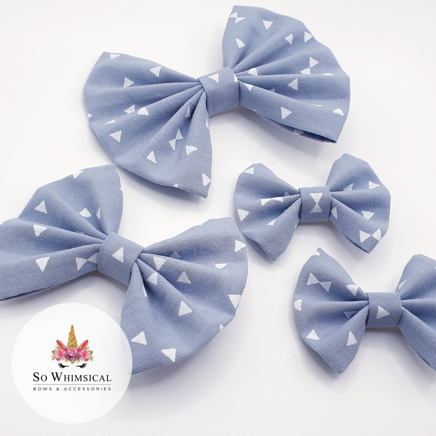 Dove Grey Butterfly Bow (Size Options)