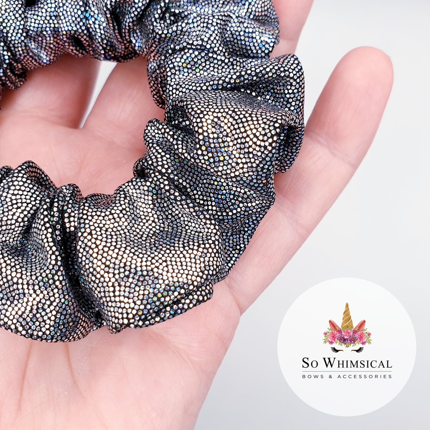 Glitzy Black Scrunchie Small