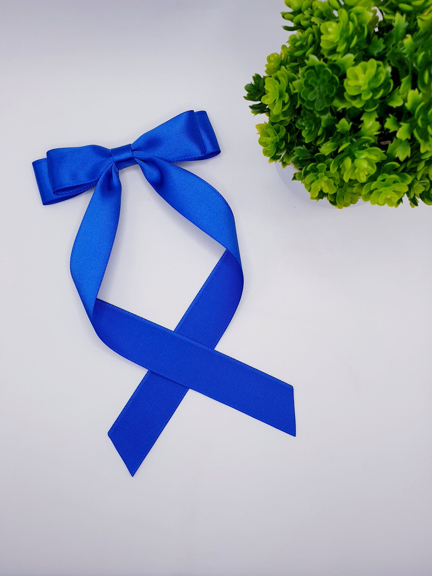 Long Tail Ribbon Bow - Blue