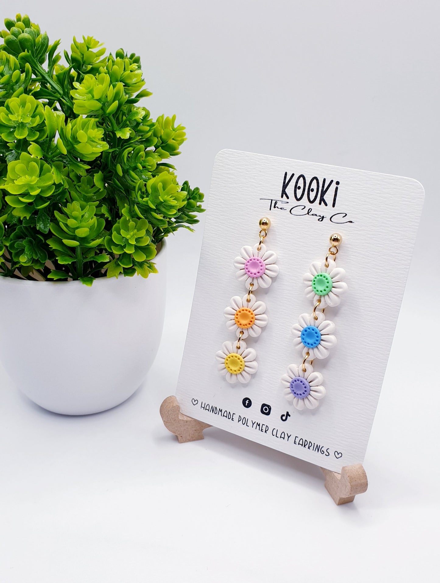 Rainbow Daisy Dangles