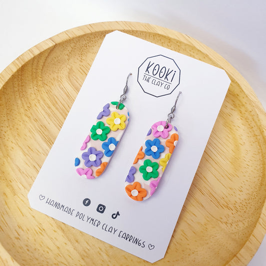 Rainbow Daisies Log Dangles