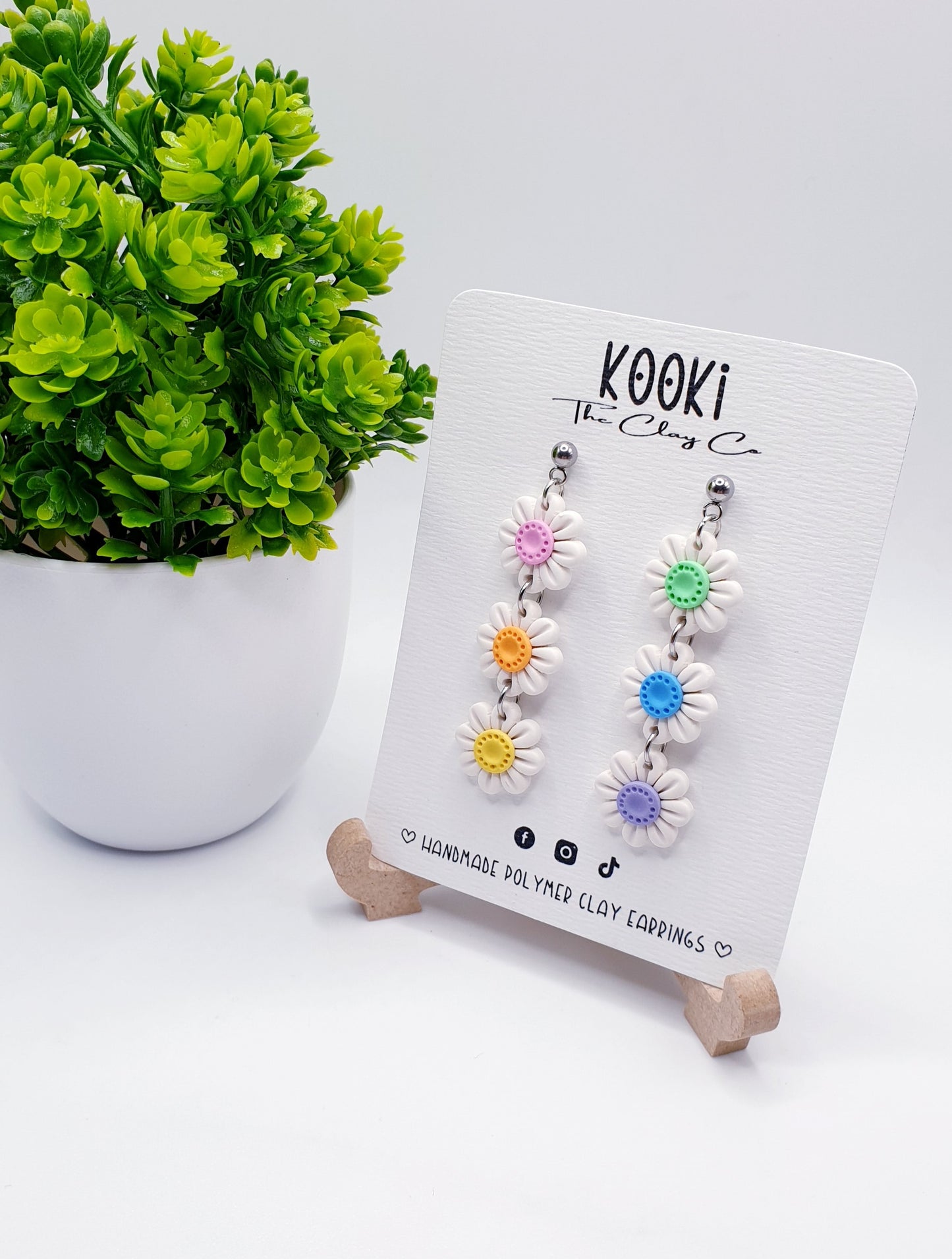 Rainbow Daisy Dangles