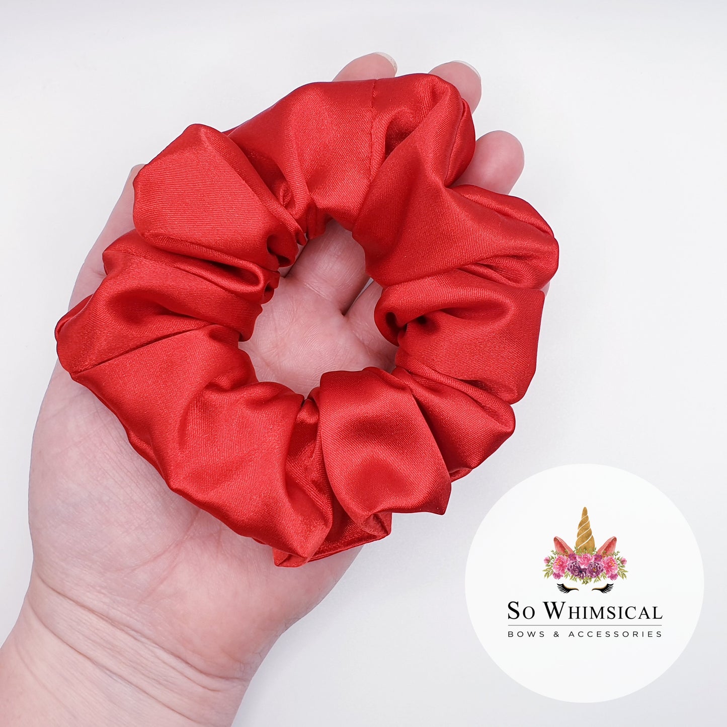 Satin Red Scrunchie Medium