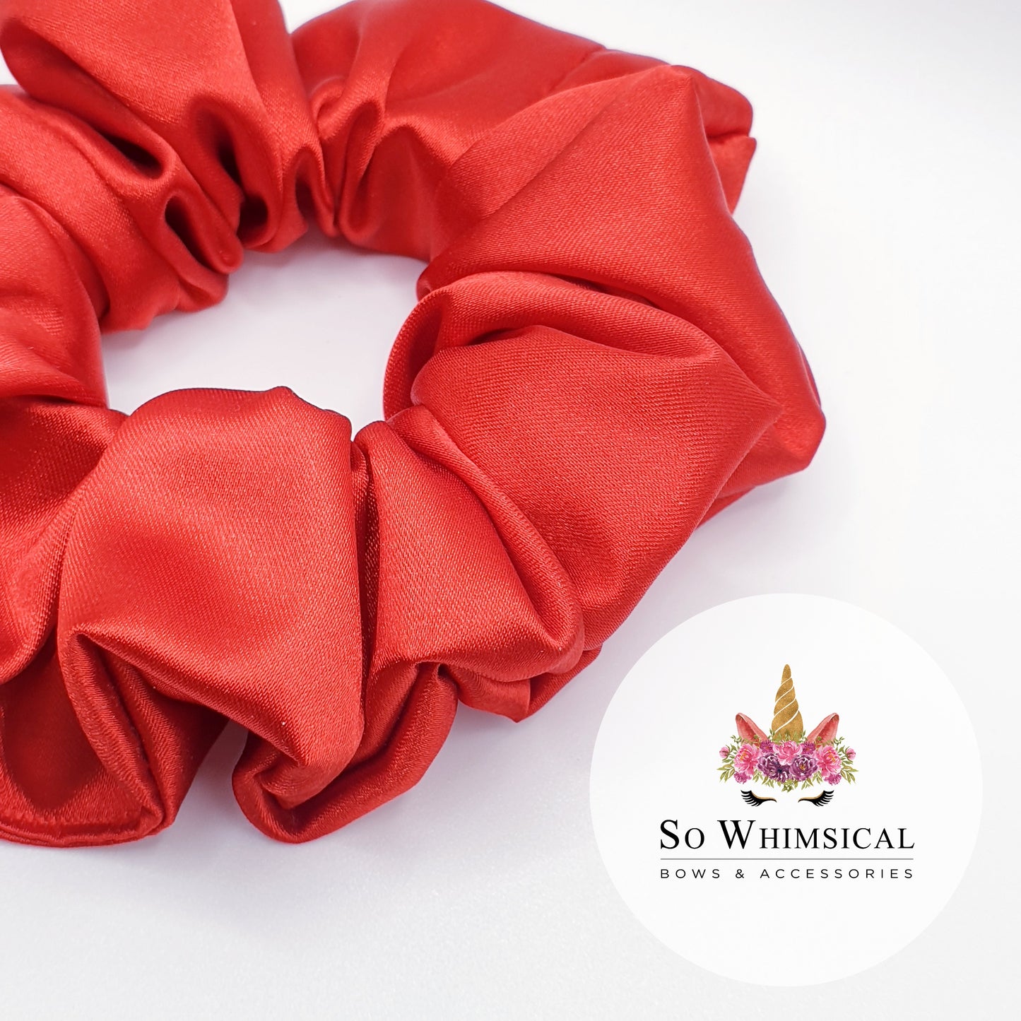 Satin Red Scrunchie Medium