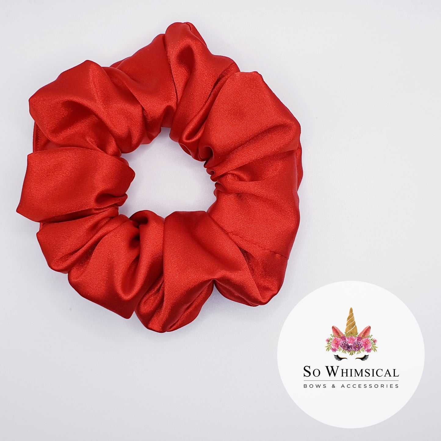 Satin Red Scrunchie Medium