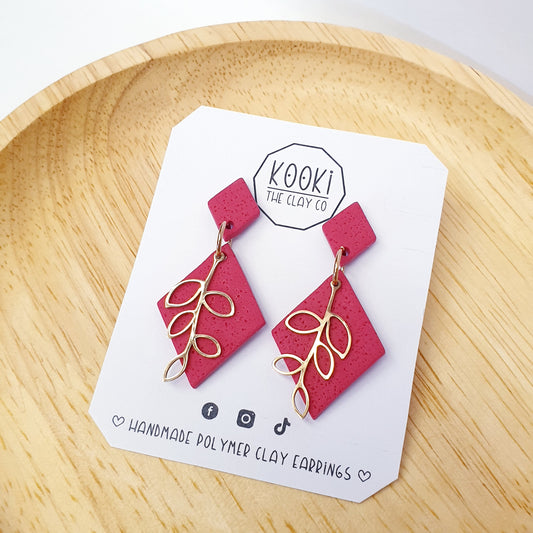 Red & Gold Leaf Dangles