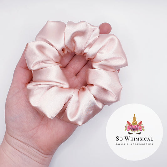 Satin Rose Gold Scrunchie Medium