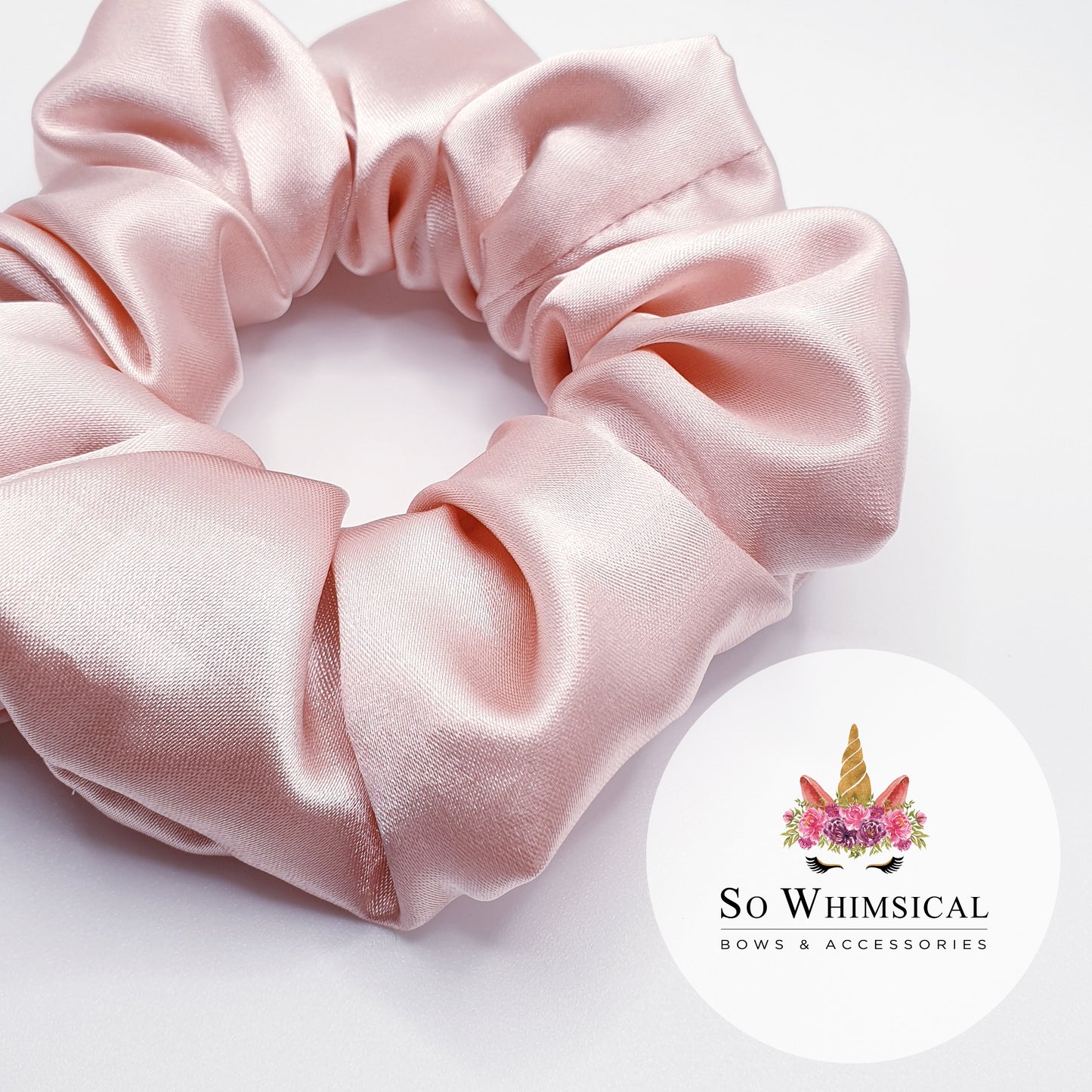 Satin Rose Gold Scrunchie Medium