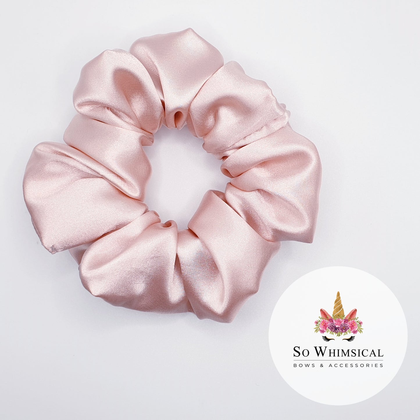 Satin Rose Gold Scrunchie Medium