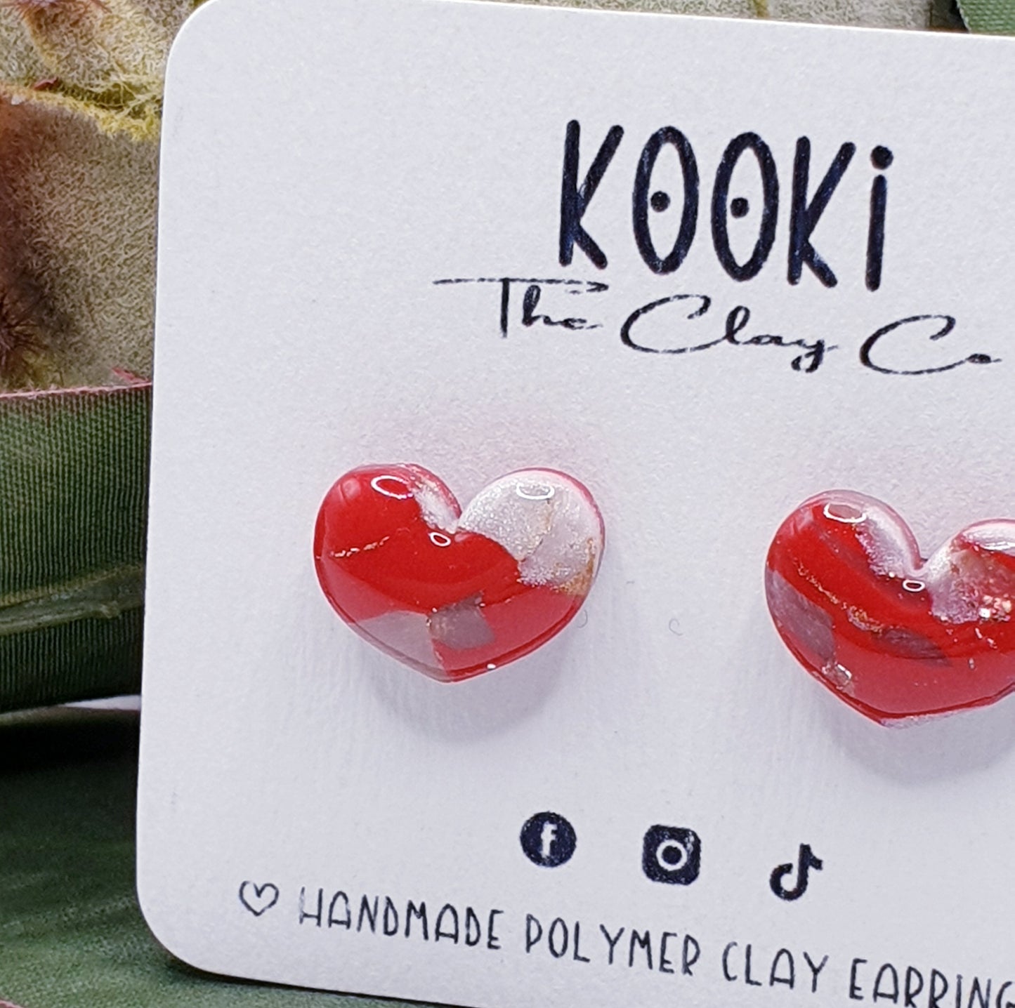 Ruby Heart Studs