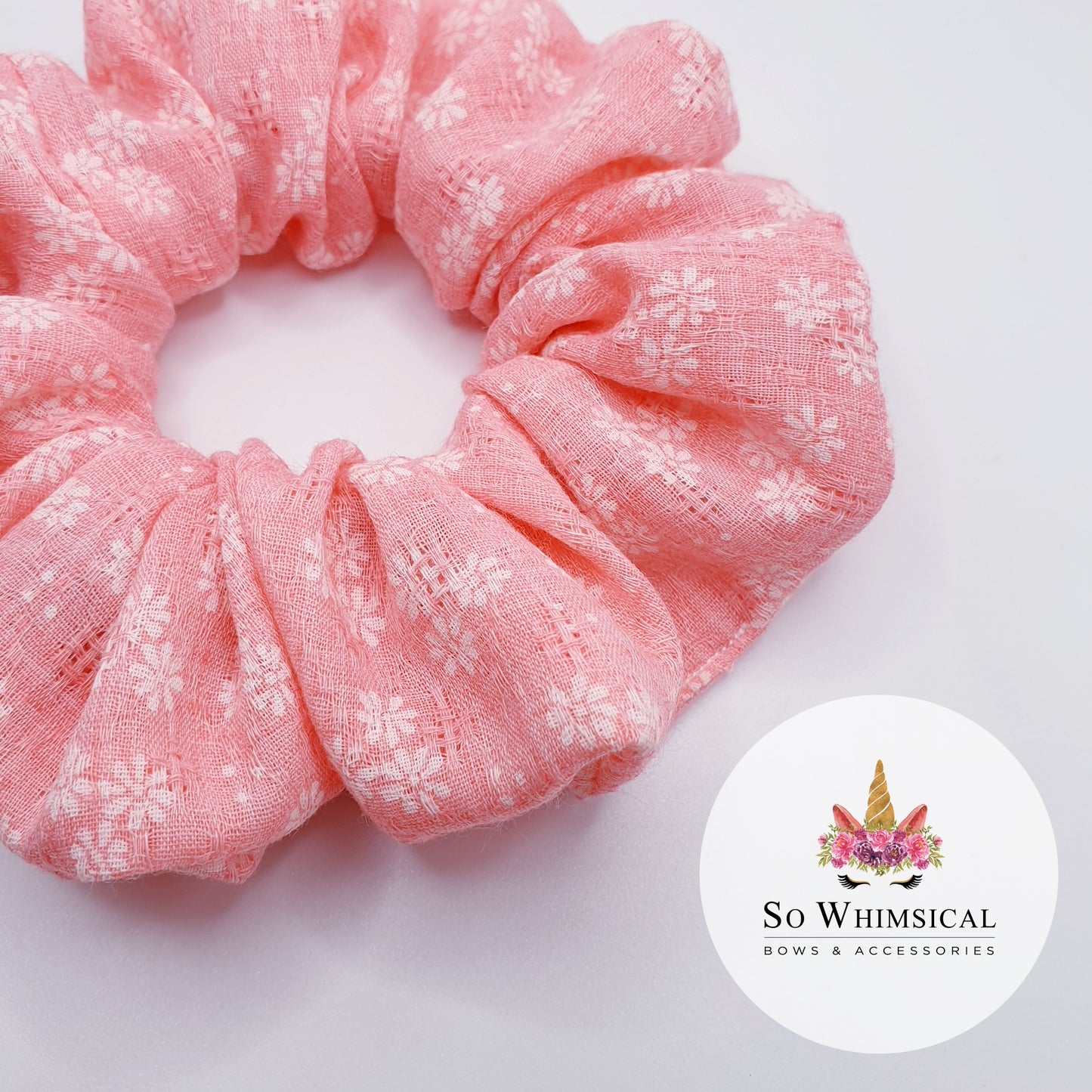 Soft Cotton Pink Scrunchie