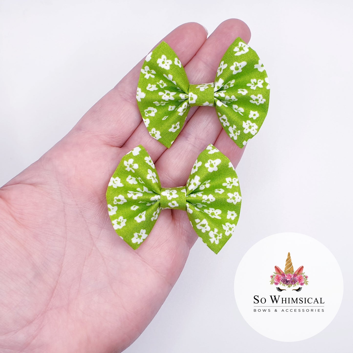 Spring Green Butterfly Bow (Size Options)