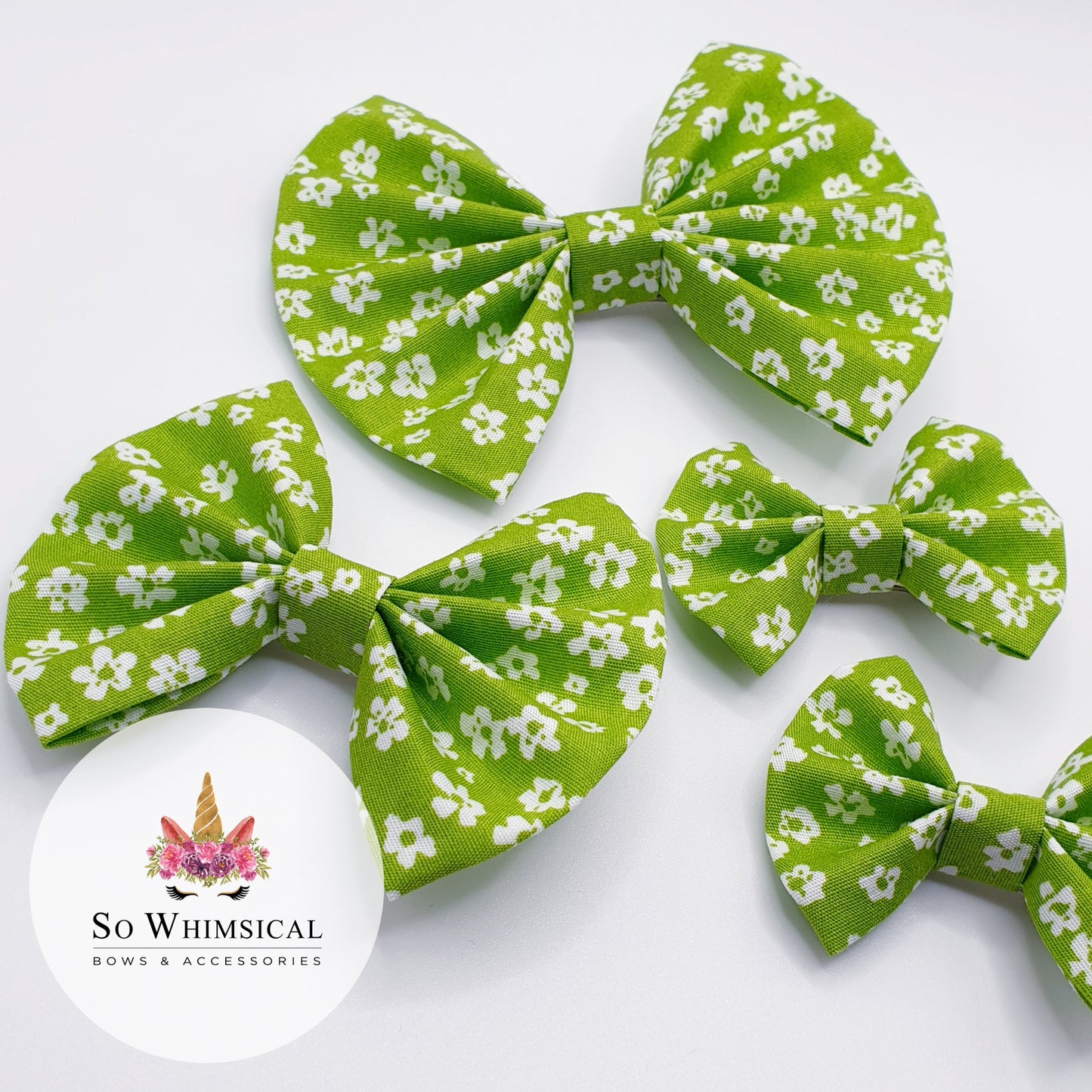 Spring Green Butterfly Bow (Size Options)