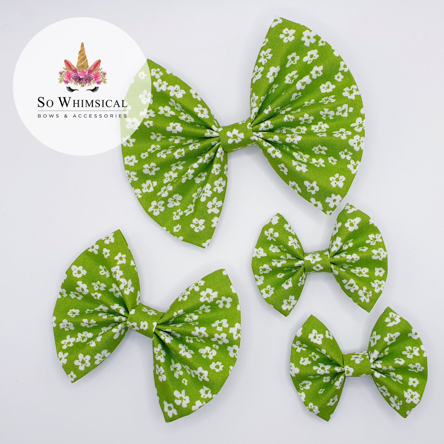 Spring Green Butterfly Bow (Size Options)