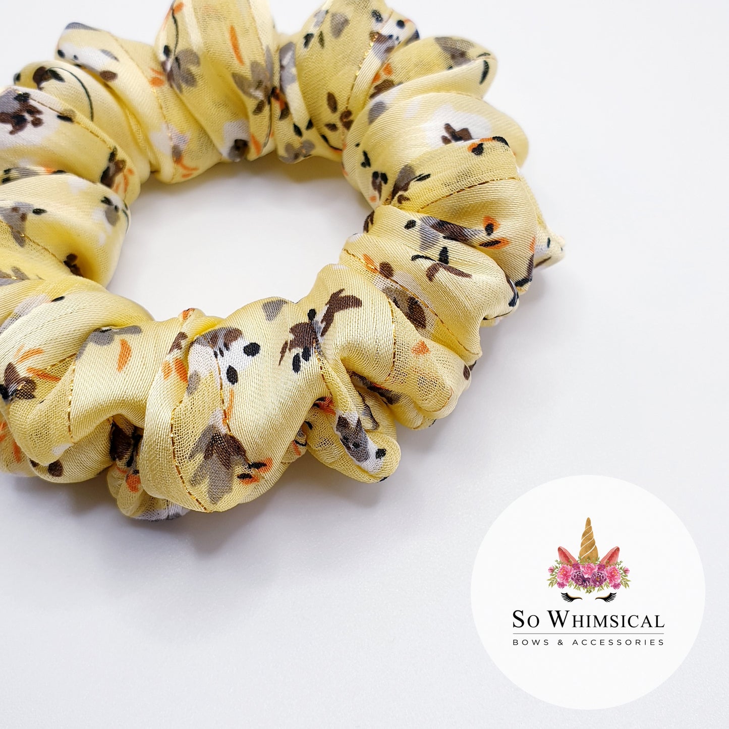 Summer Fields Yellow Small Scrunchie