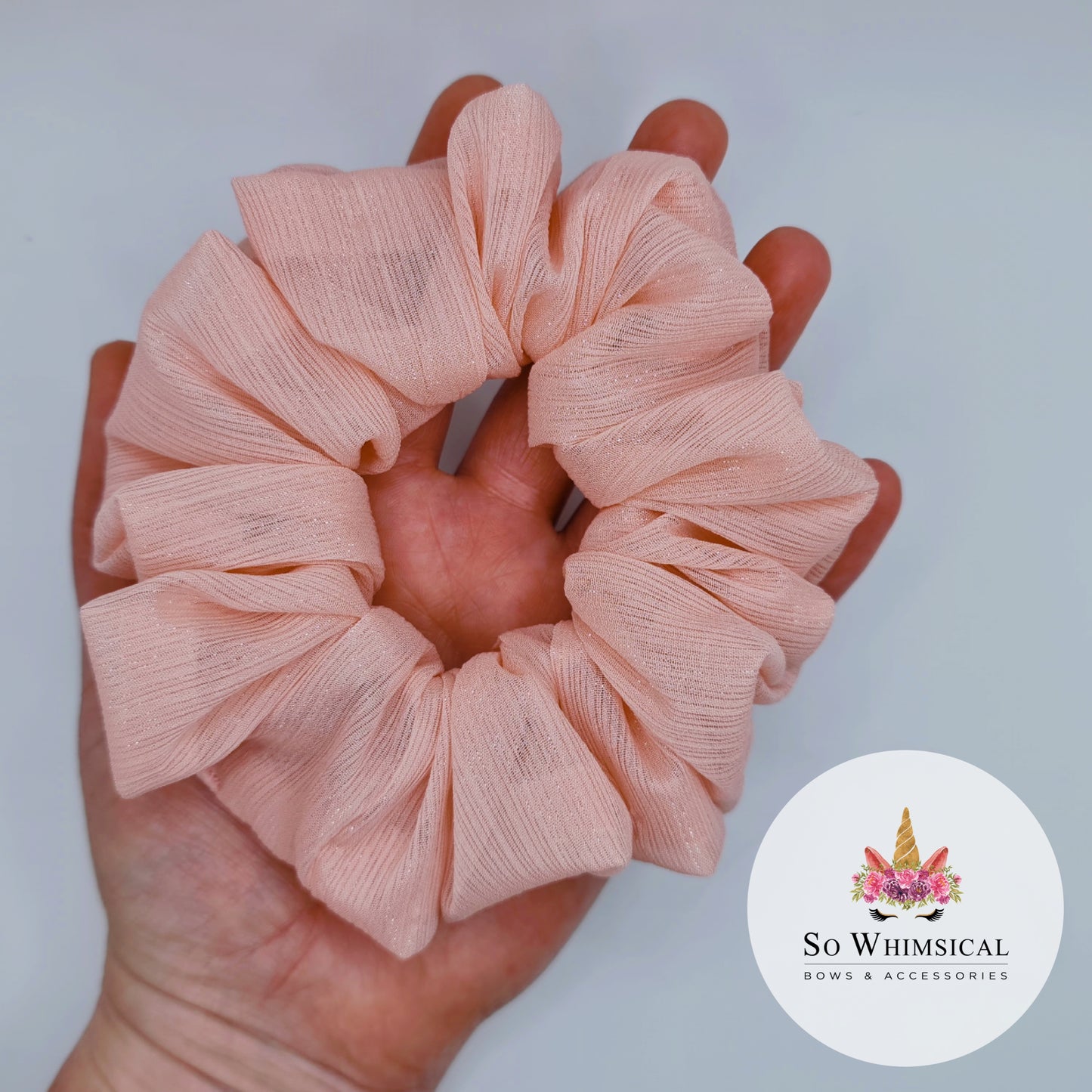 Twinkle Peach Medium Scrunchie