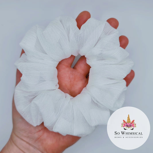 Twinkle White Medium Scrunchie