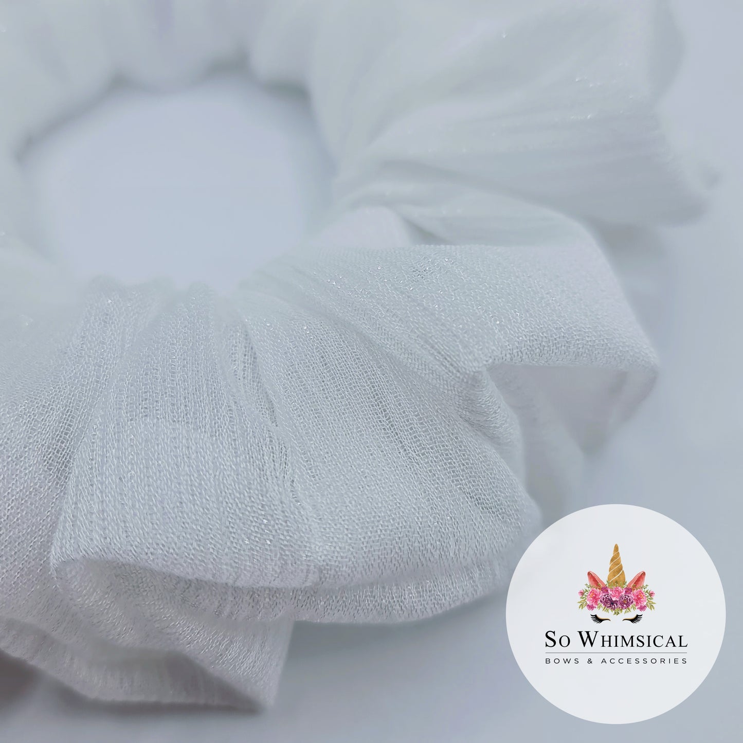 Twinkle White Medium Scrunchie