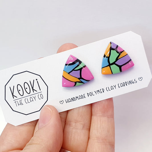 Warped Mosaic Badge Studs