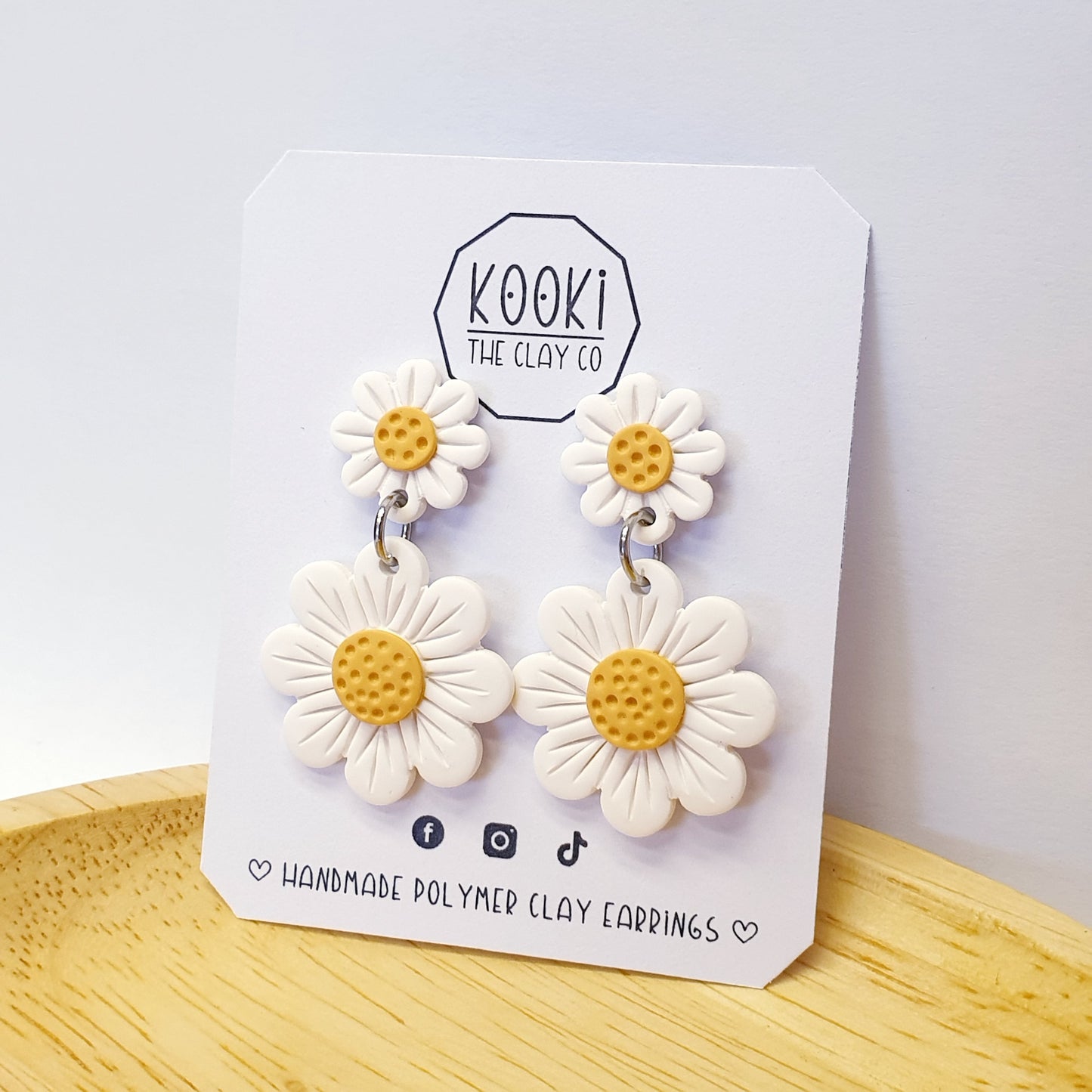 White Daisy Dangles