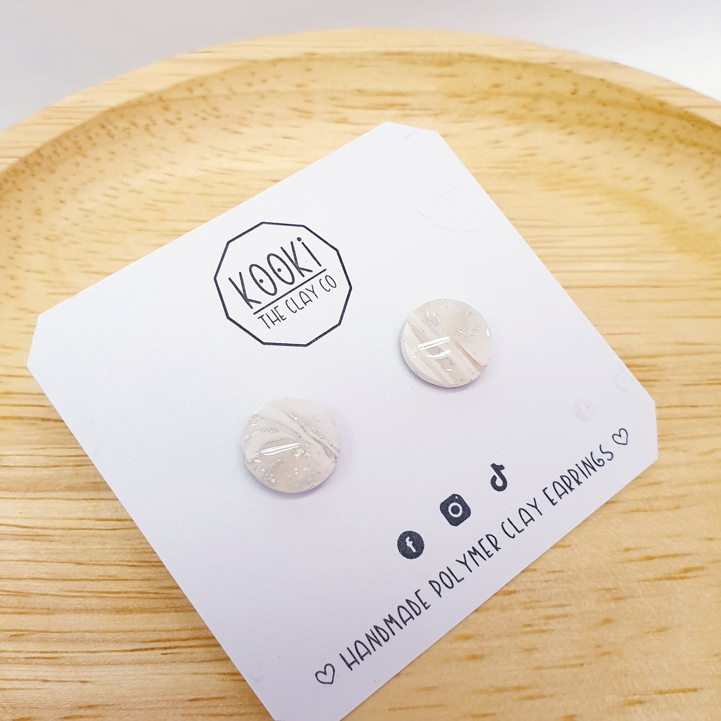 White Marble Tiny Studs