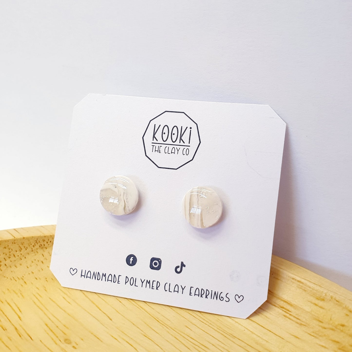 White Marble Tiny Studs