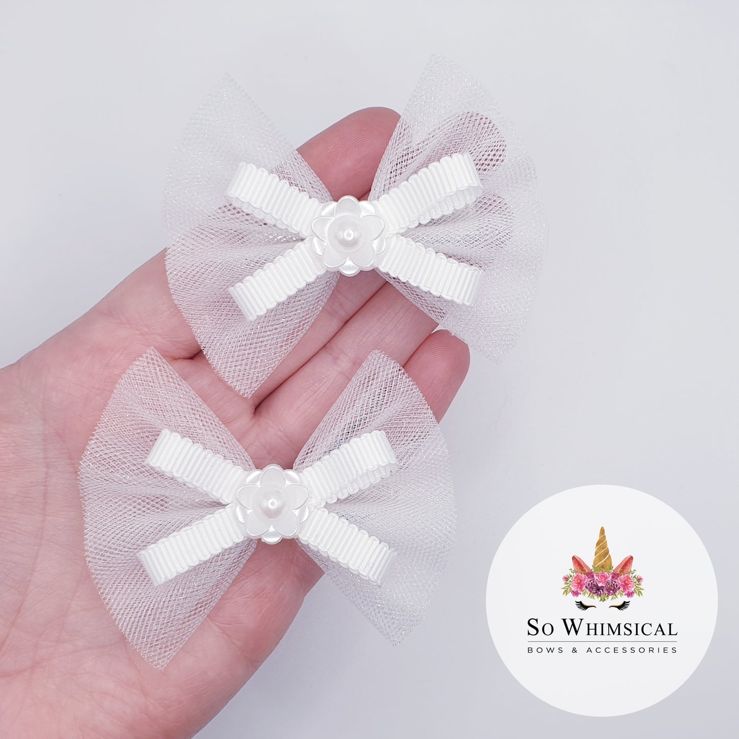 White Tulle Bows (Set of 2)