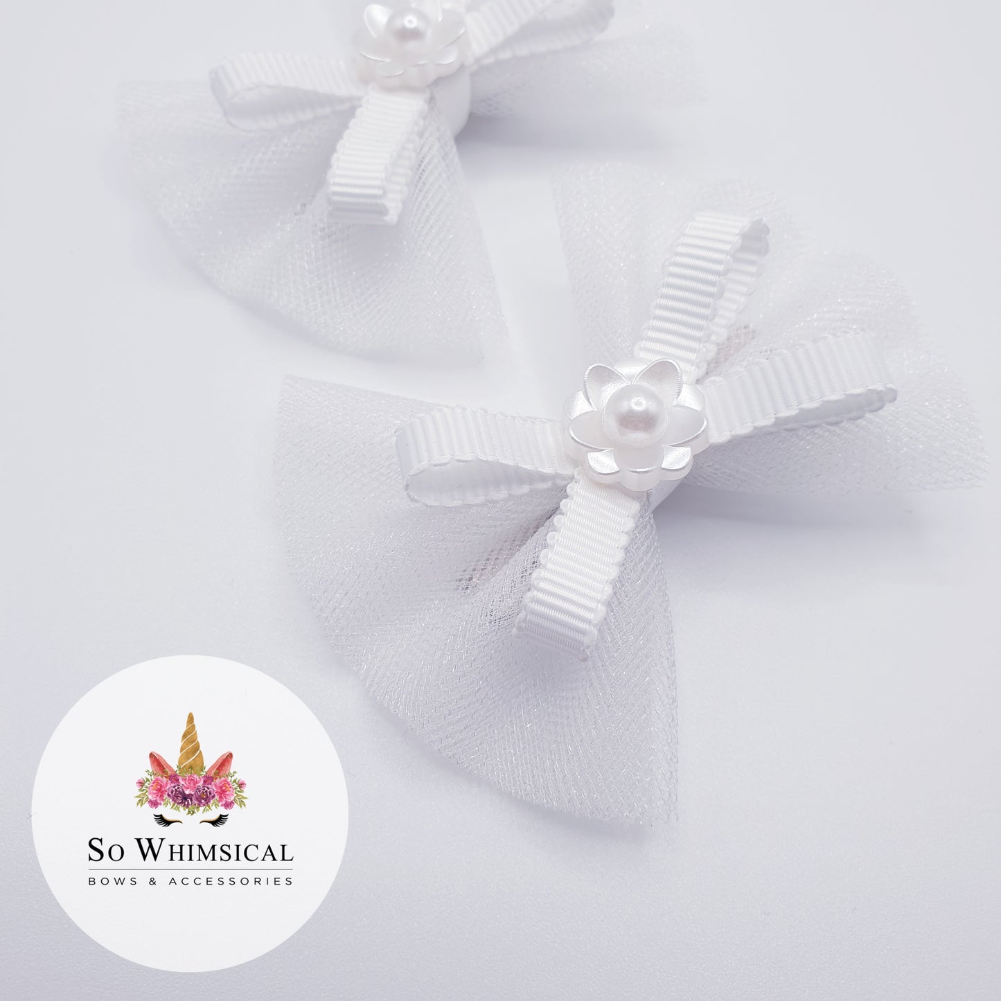 White Tulle Bows (Set of 2)