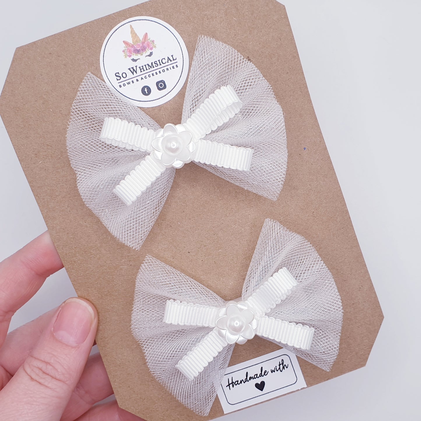 White Tulle Bows (Set of 2)