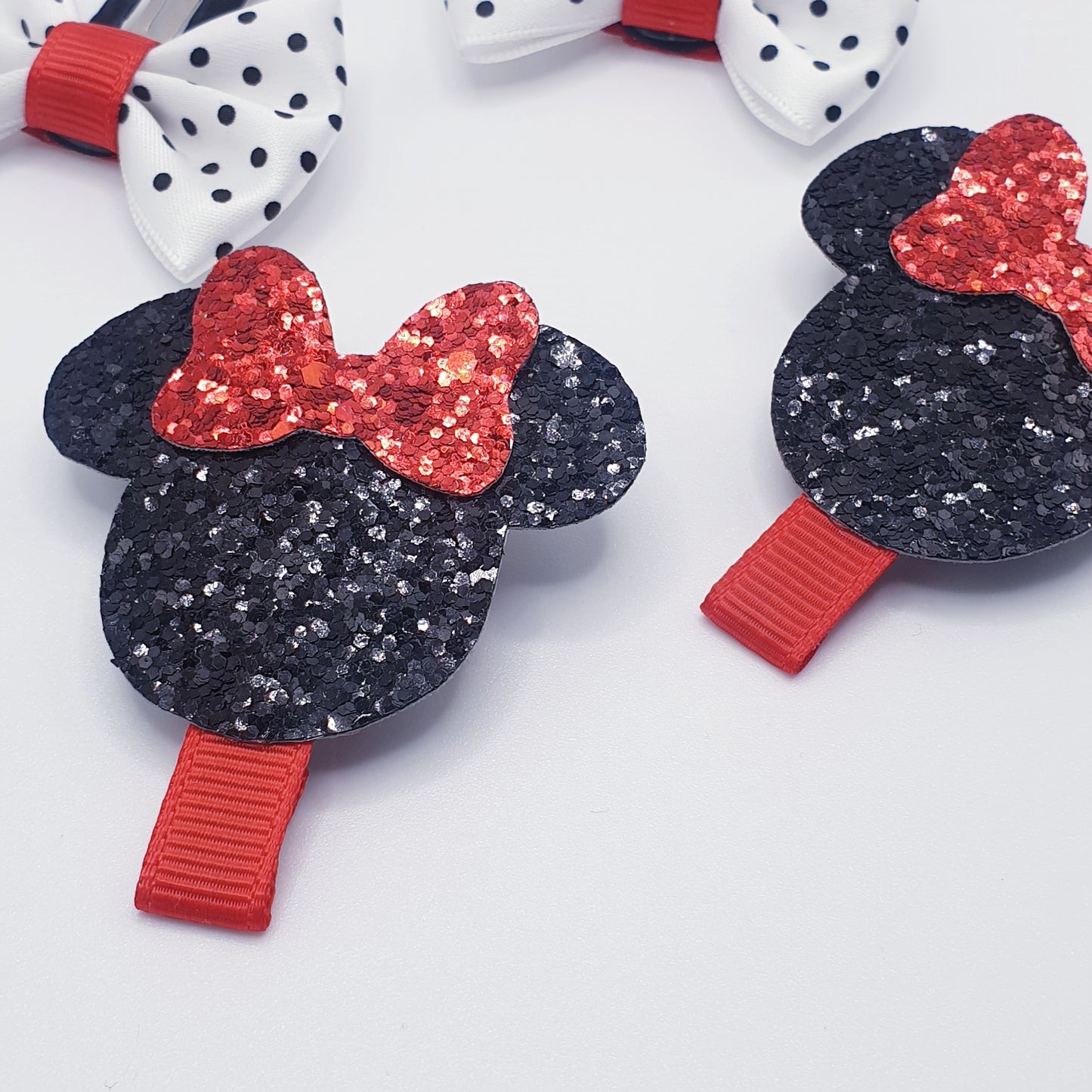 Minnie Mouse Inspired Hair Clip Set (4 items)